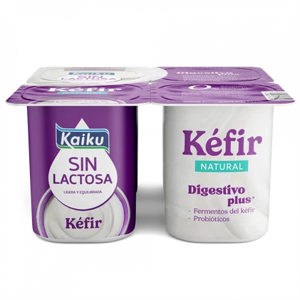 Kefir Natural Sem Lactose Pack 4 Kaiku 0.5Kg