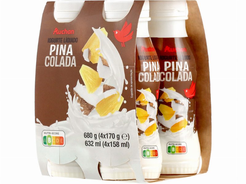 Iogurte Auchan Líquido Pina Colada 4X170 g