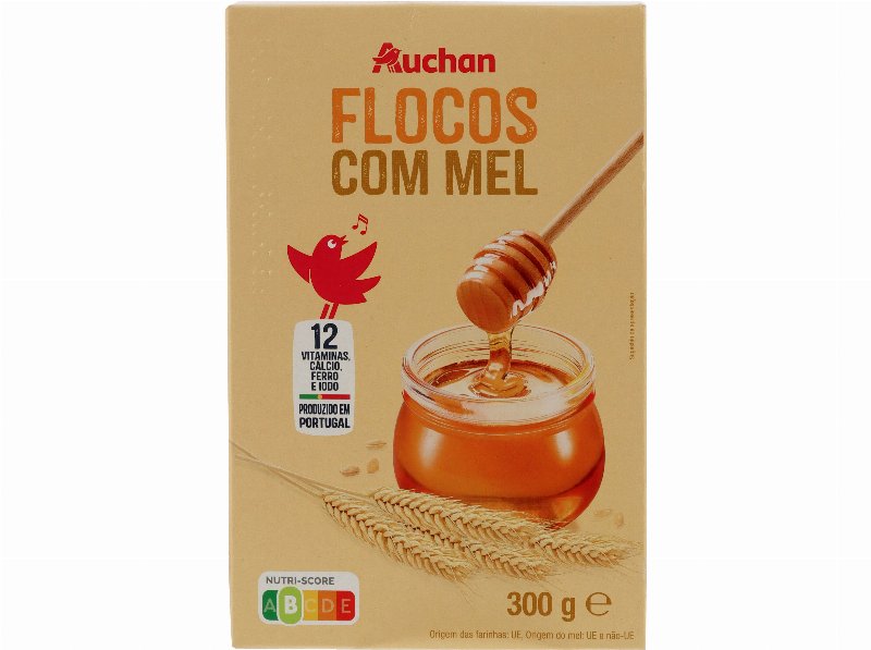 Flocos Auchan Cereais Com Mel 300 g