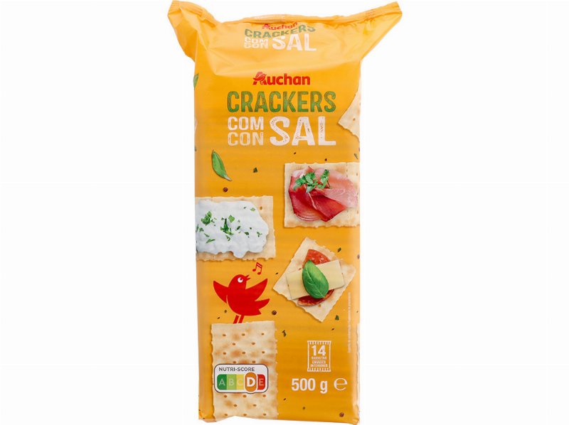 Bolacha Cream Cracker Auchan Com Sal 500 g 14Saq