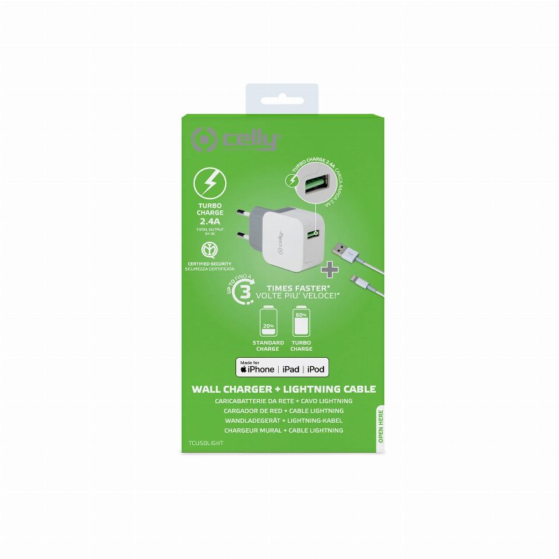 Celly Carregador De Parede + Cabo 5V Branco