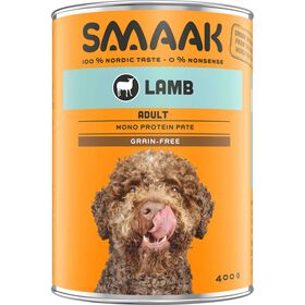 Comida Húmida Para Cão Adulto Sem Cereais Borrego Lata Smaak 400 g