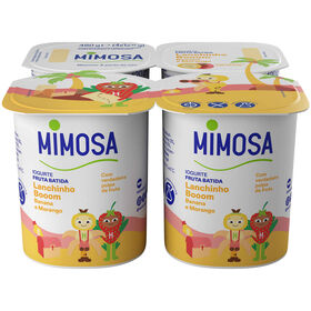 Iogurte Polpa Morango E Banana Infantil Lanchinho Booom Mimosa 480 gr (4 Un)