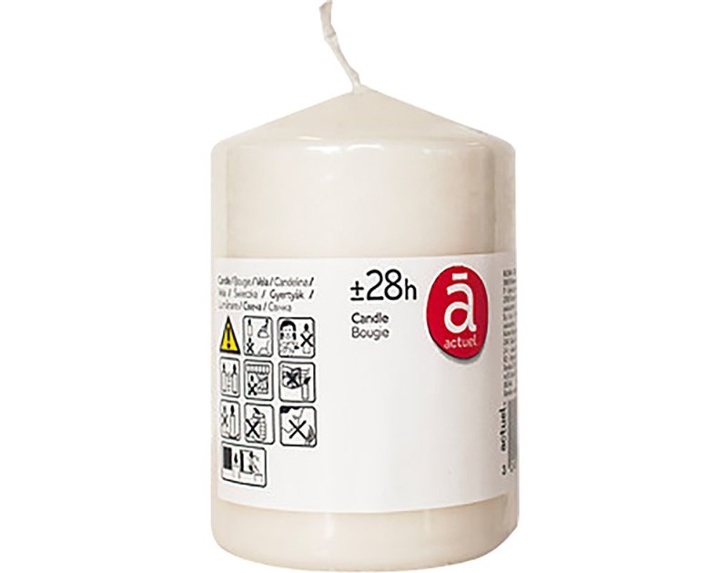 Vela Pilar Actuel Marfim 10Cm
