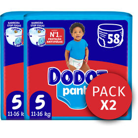 Fraldas Cueca Pants 11-16 kg T5 Dodot 116 Un (2 X 58 Un)