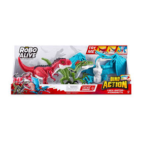 Zuru - Pack 3 Figuras Dinossauros Dino Action
