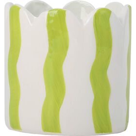 Vela Copo Cerâmica 145 g Riscas Verdes Kasa
