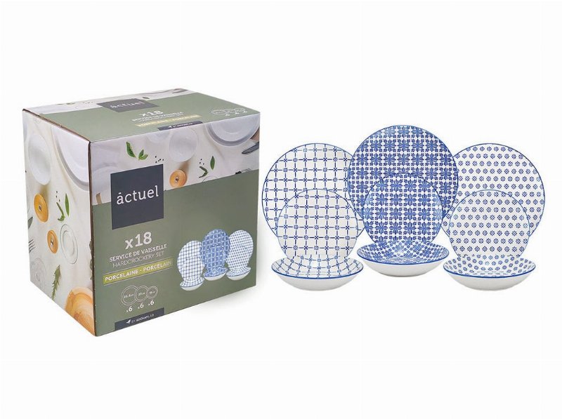Serviço Actuel Porcelana Azul 18 Peças