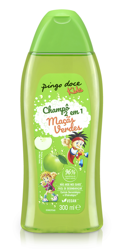 Champô Infantil 2 Em 1 Maçãs Verdes Pingo Doce 0.3L