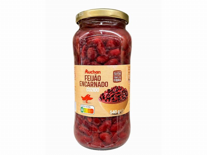 Feijão Encarnado Auchan Frasco 540(400)G