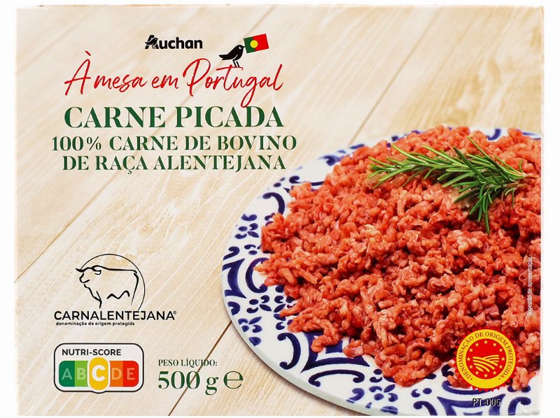 Carne Picada Dop Auchan À Mesa Em Portugal 100% Bovino Alentejano 500 g
