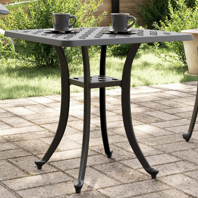 Hkh Mesa De Jardim 53X53X53 Cm Alumínio Fundido - Preto