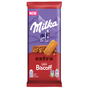 Tablete De Chocolate De Leite Com Biscoff Milka 190 gr