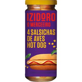 Salsichas De Aves Hot Dog Frasco 4 Un Izidoro 430 gr (Peso Escorrido 230 gr)