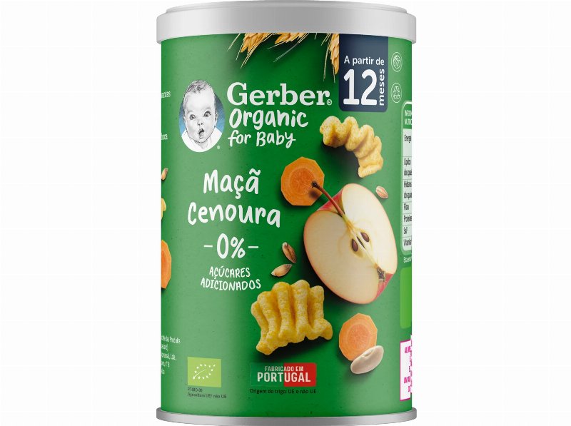 Snack Gerber Bio Wavy Maçã Cenoura 35 g