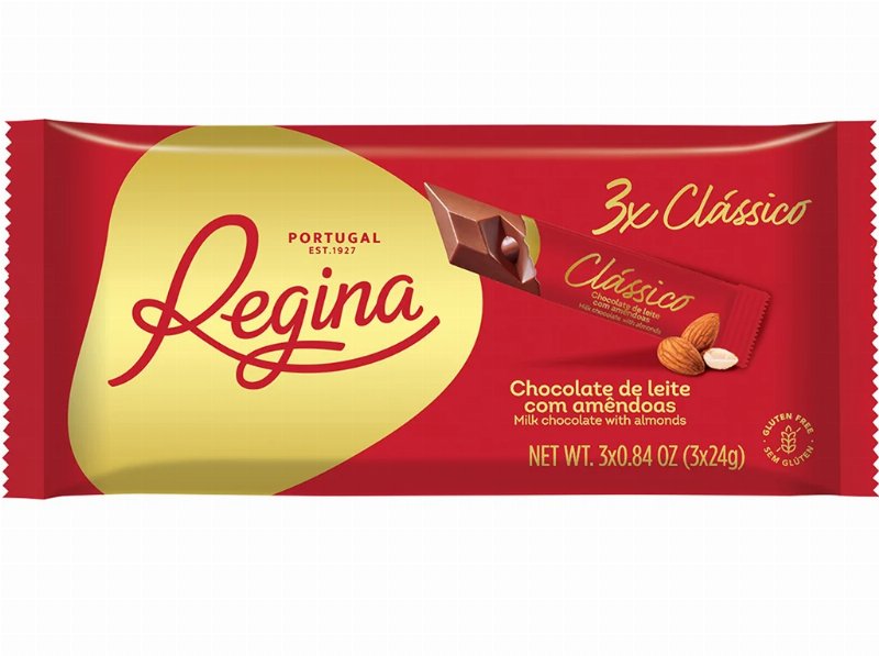 Chocolate Regina Leite Com Amêndoas 3X24 g