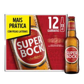 Cerveja Com Álcool Super Bock 12 X 33 cl