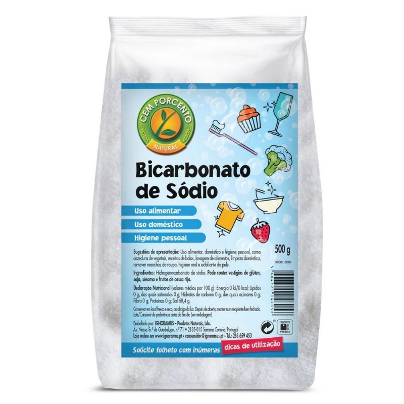 Bicarbonato De Sódio Cem Porcento 500 g