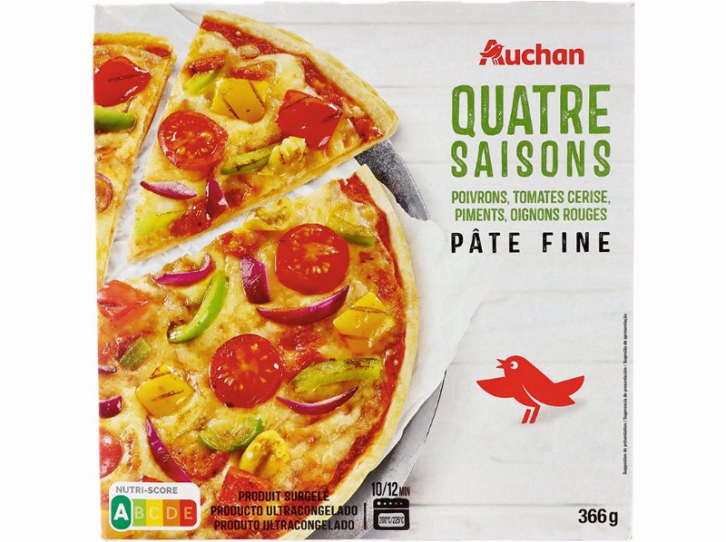 Pizza Auchan Massa Fina 4 Estações 366 g