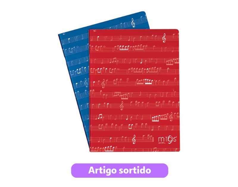 Caderno De Música Agrafado A5 Mitos 60 g 20 Folhas Cores Sortidas