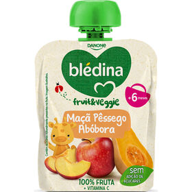Saqueta De Fruta Maçã, Pêssego E Abóbora +6M Blédina 85 gr