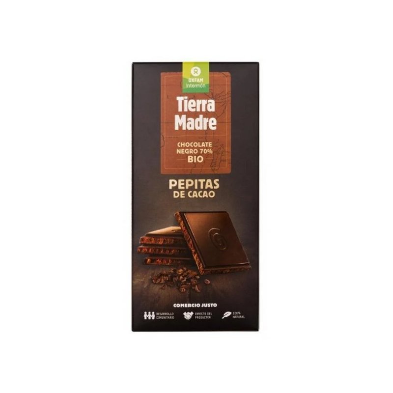 Chocolate Negro 70% Pepitas De Cacau Bio Tierra Madre 100 g