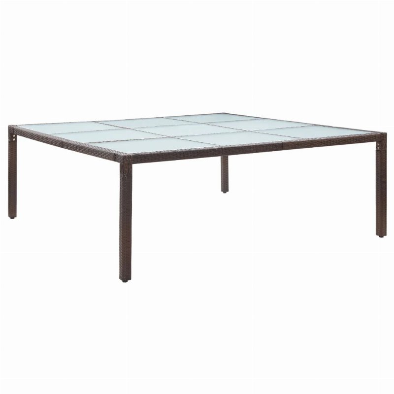 Hkh Mesa De Jantar Para Jardim 200X200X74 Cm Vime Pe Castanho - Marrom
