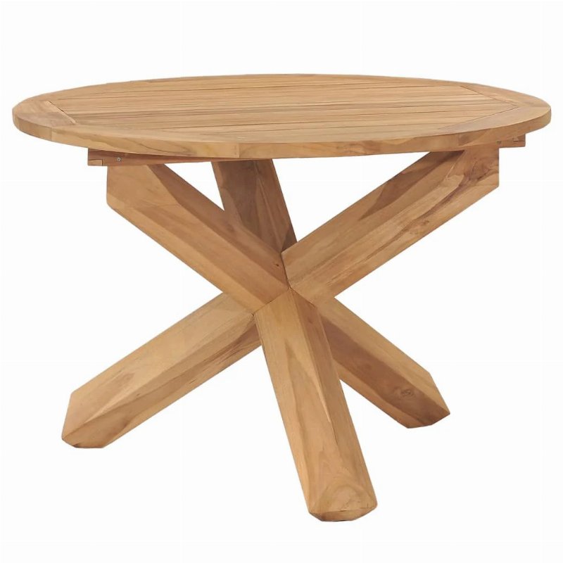 Hkh Mesa De Jantar Para Jardim Ã˜ Madeira De Teca Maciça - Marrom