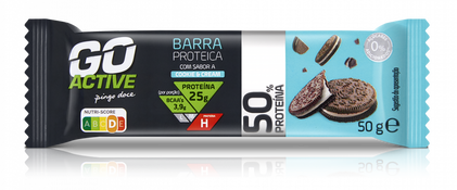 Barra 50% Proteína Cookies & Cream Go Active 0.05Kg