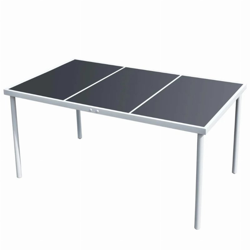 Hkh Mesa De Jardim 150X90X74 Cm Aço - Preto
