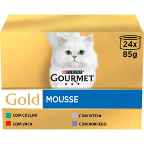 Comida Húmida Para Gato Adulto Seleção Mousses Purina Gourmet Gold 24 X 85 g