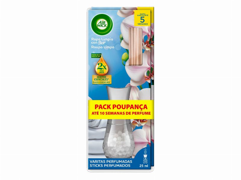 Ambientador Sticks Airwick Roupa Limpa 2Un