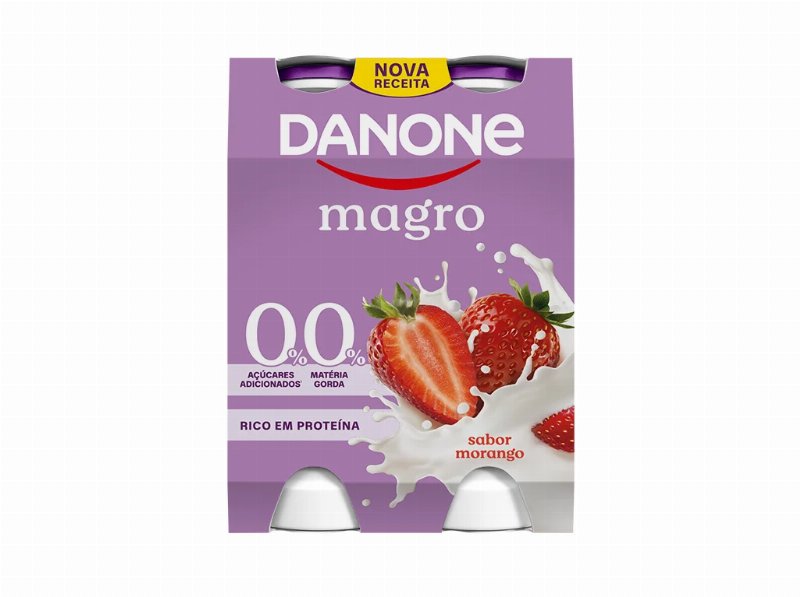 Iogurte Magro Líquido Danone Morango 4X155 gr