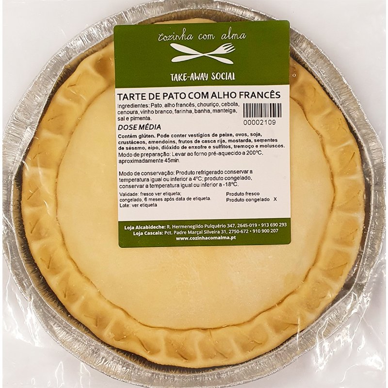 Tarte De Pato Com Alho Francês 1 Dose 4 Pessoas 800 g