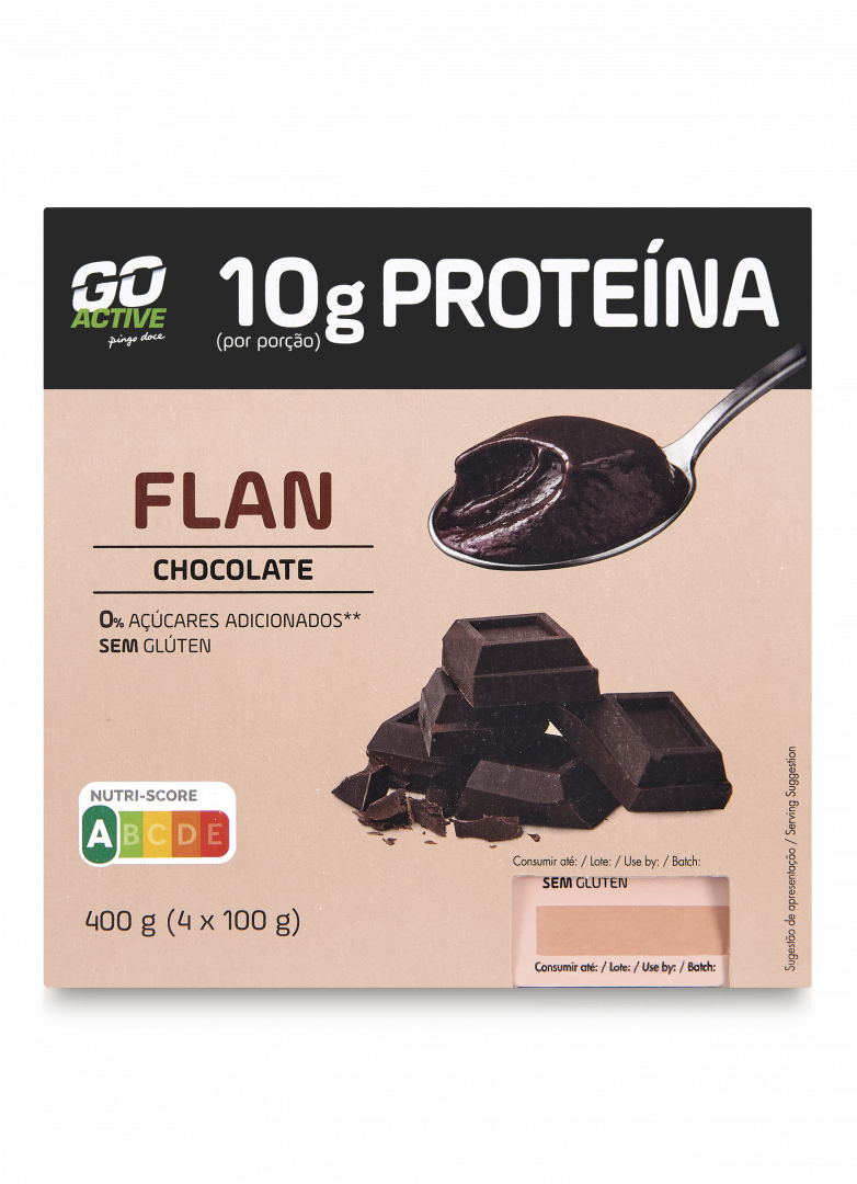 Pudim Flan Proteico Chocolate Pack 4 Go Active 0.4Kg