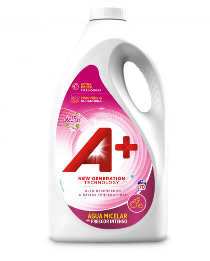 Detergente Máquina Roupa Líquido Fresh Flowers A+ 70Dos