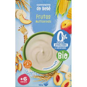 Papa Infantil Farinha De Frutas De Multicereais Continente Do Bebé 200 gr