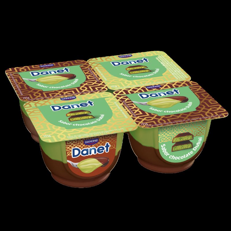 Sobremesa Chocolate Do Dubai Pack 4 Danet Danone 0.5Kg