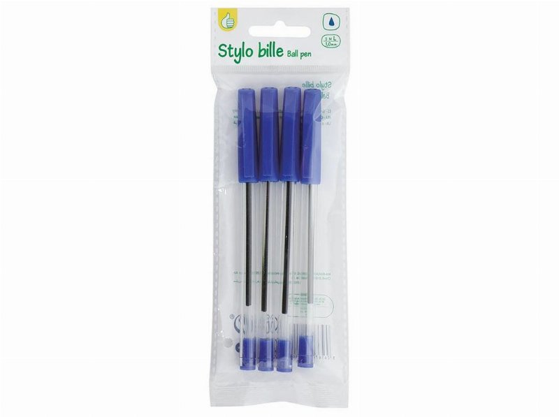 Conjunto De 4 Esferográficas Polegar Azul