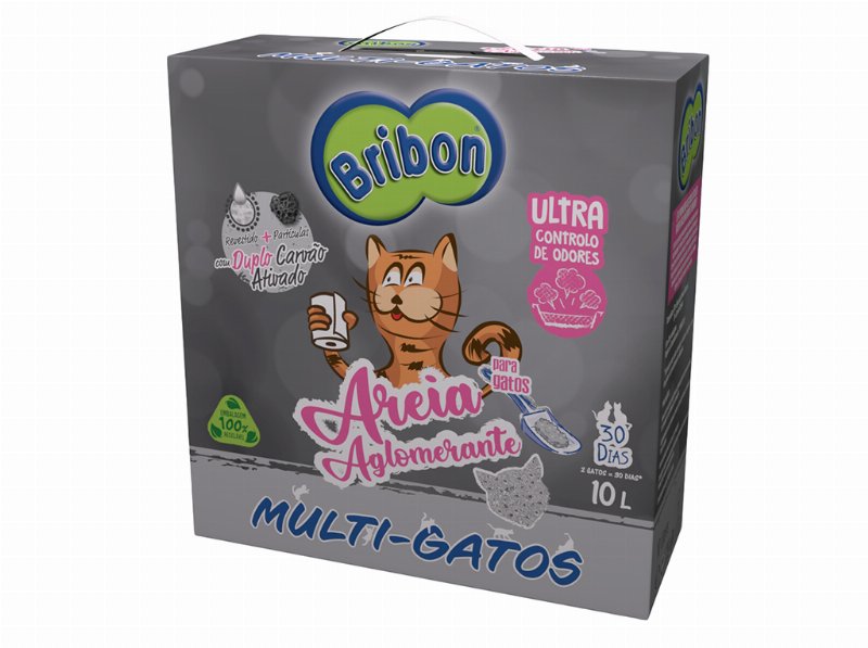 Areia Aglomerante Bribon Multi Gatos 10 l