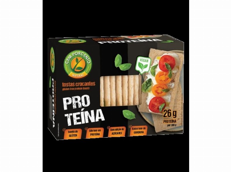Tostas Crocantes Cem Porcento Proteína Sem Glúten 115 g