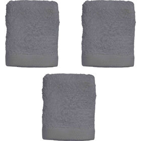 Conjunto De 3 Toalhas Suave 30X30Cm 450 g Cinza Claro Kasa