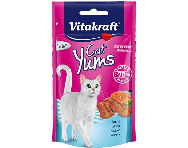 Snacks Para Gato Vitakraft Cat Yums Com Salmao 40 g