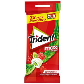Pastilhas Elásticas Max Splash Strawberry Lime Trident 60 gr (3 Un)