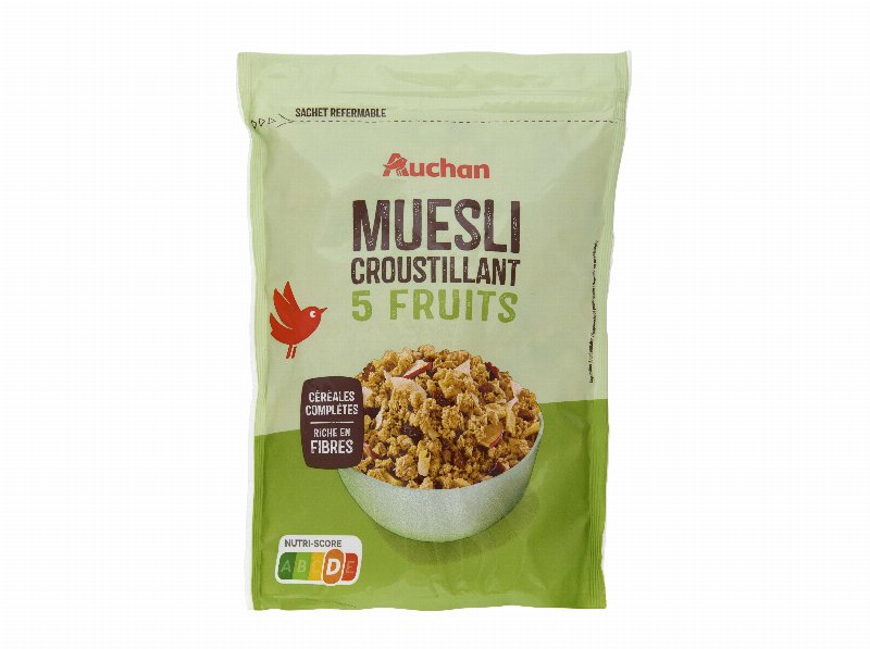 Cereais Auchan Muesli 5 Frutos 450 g