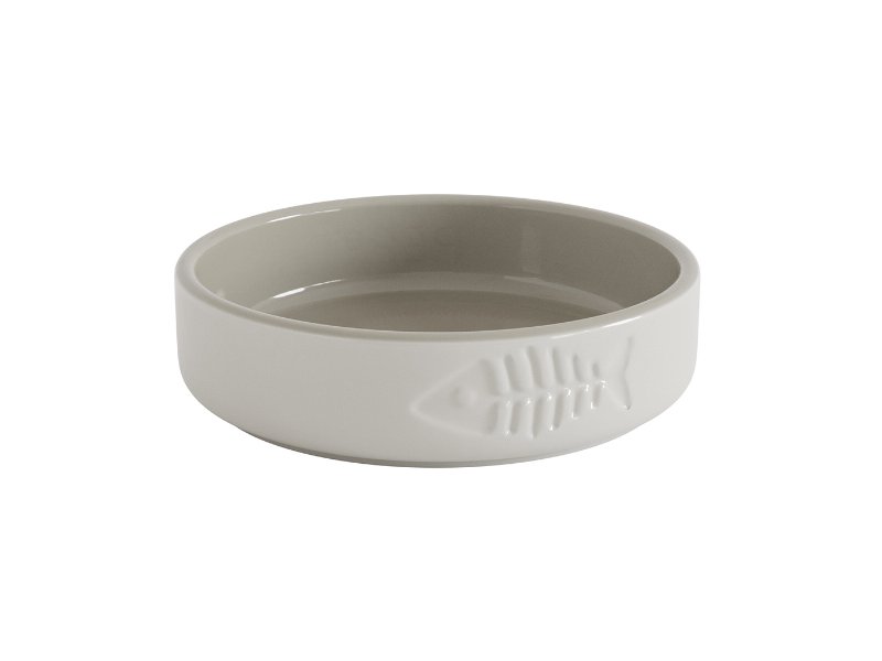 Comedouro Para Gato Pepe Ted Cream Cerâmica 13.5Cm