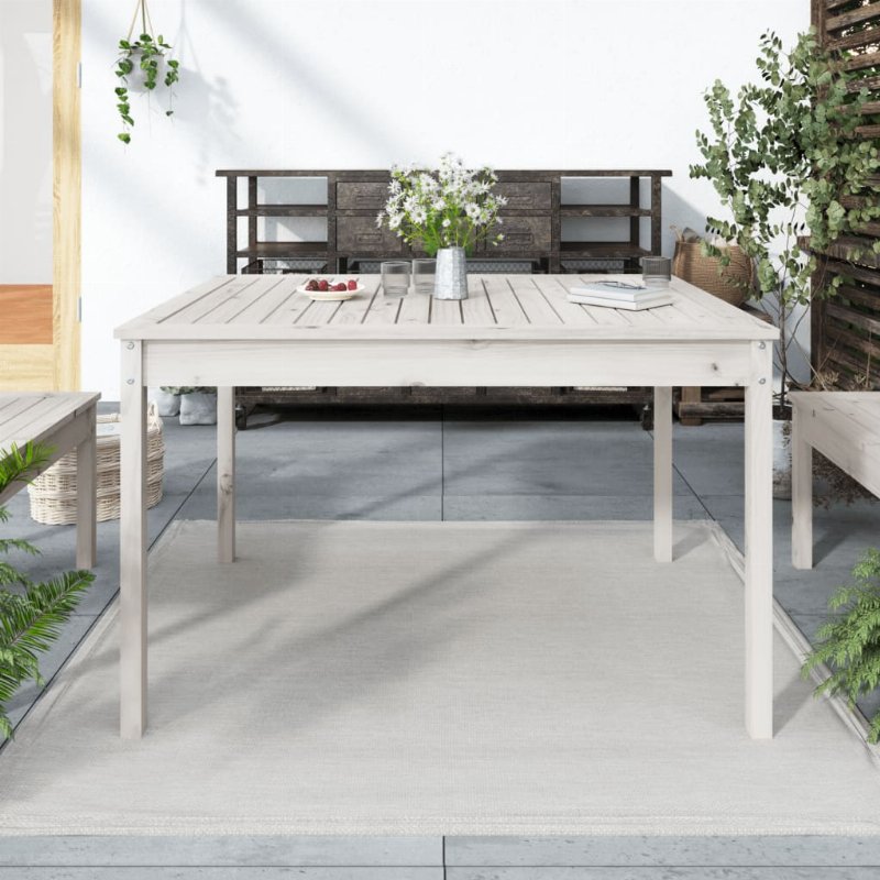 Hkh Mesa De Jardim 121X82, Madeira De Pinho Maciça - Branco