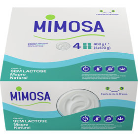 Iogurte Magro Natural Sem Lactose Mimosa 480 gr (4 Un)