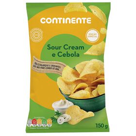 Batata Frita Ondulada Sabor Sour Cream Continente 150 gr