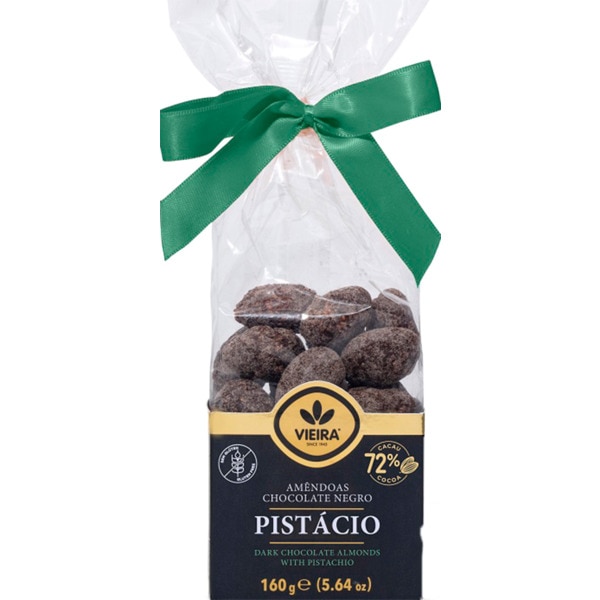 Amêndoas Cobertas De Chocolate Negro E Pistacho 160 g